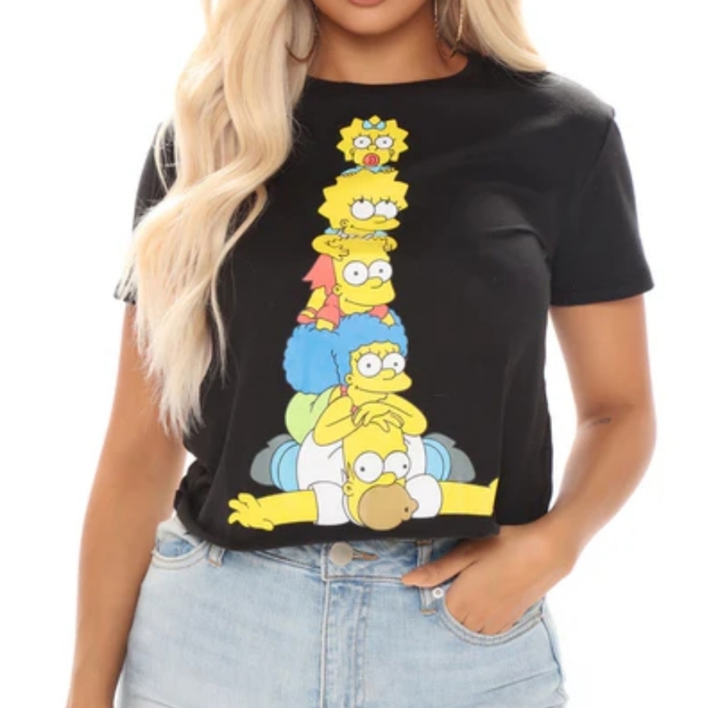 Graphic The SIMPSONS Cropped Tshirt Black Size M